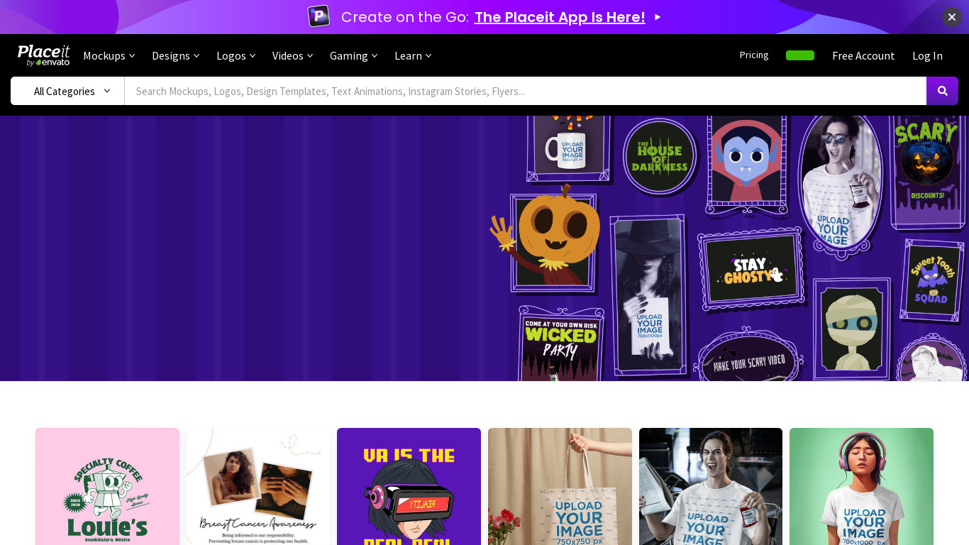 Placeit Landing page