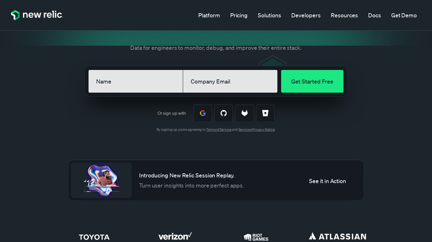 NewRelic Landing Page