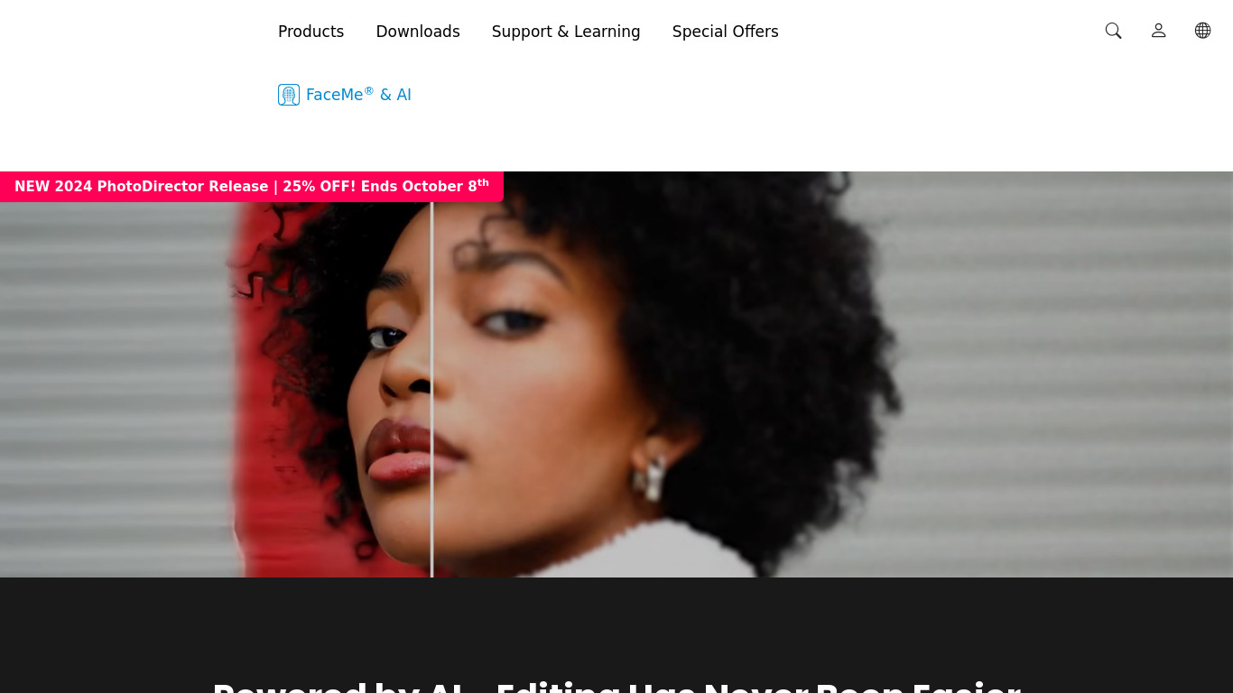 PhotoDirector Landing page