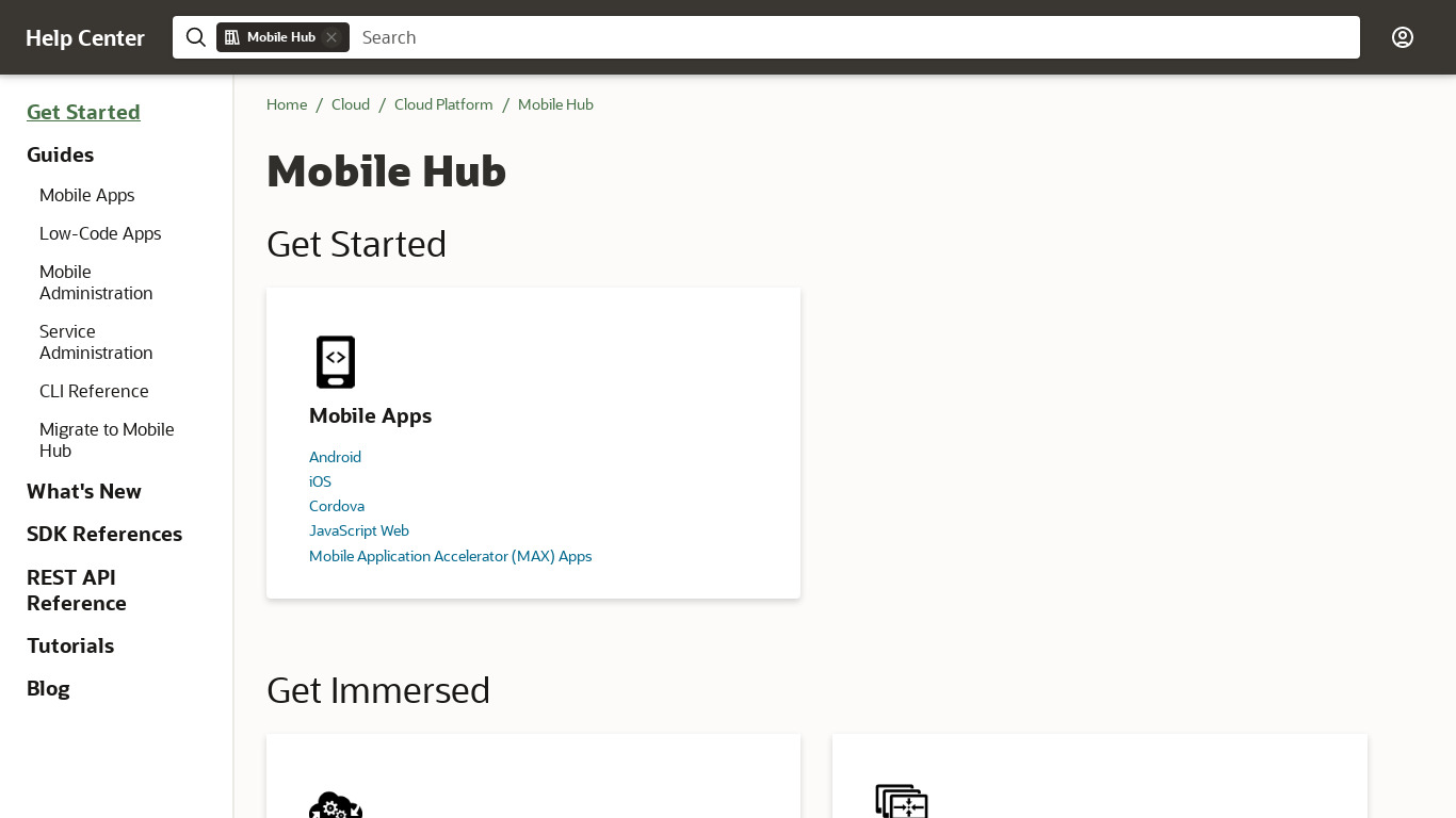 Oracle Mobile Application Landing page