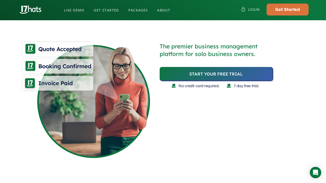 17hats Landing page