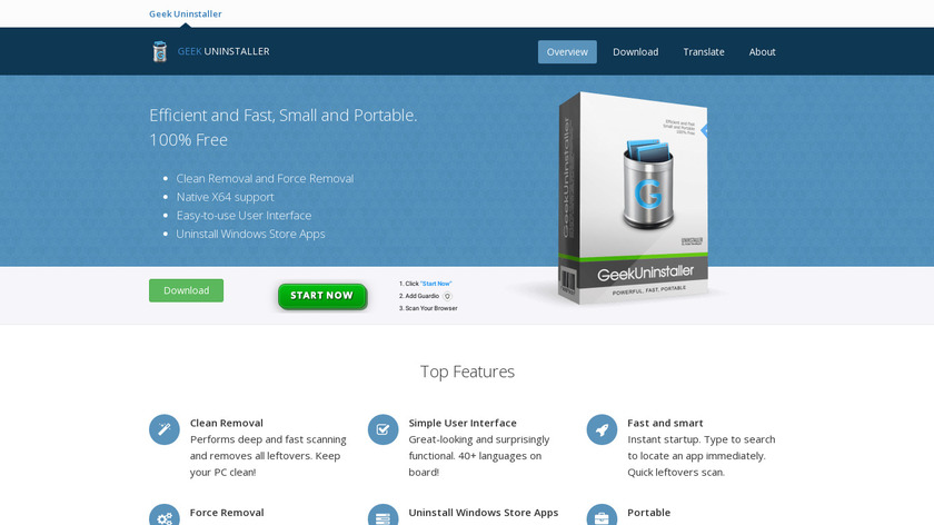 GeekUninstaller Landing Page