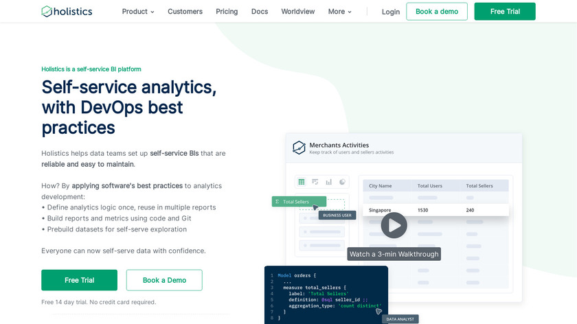 Holistics.io Landing Page
