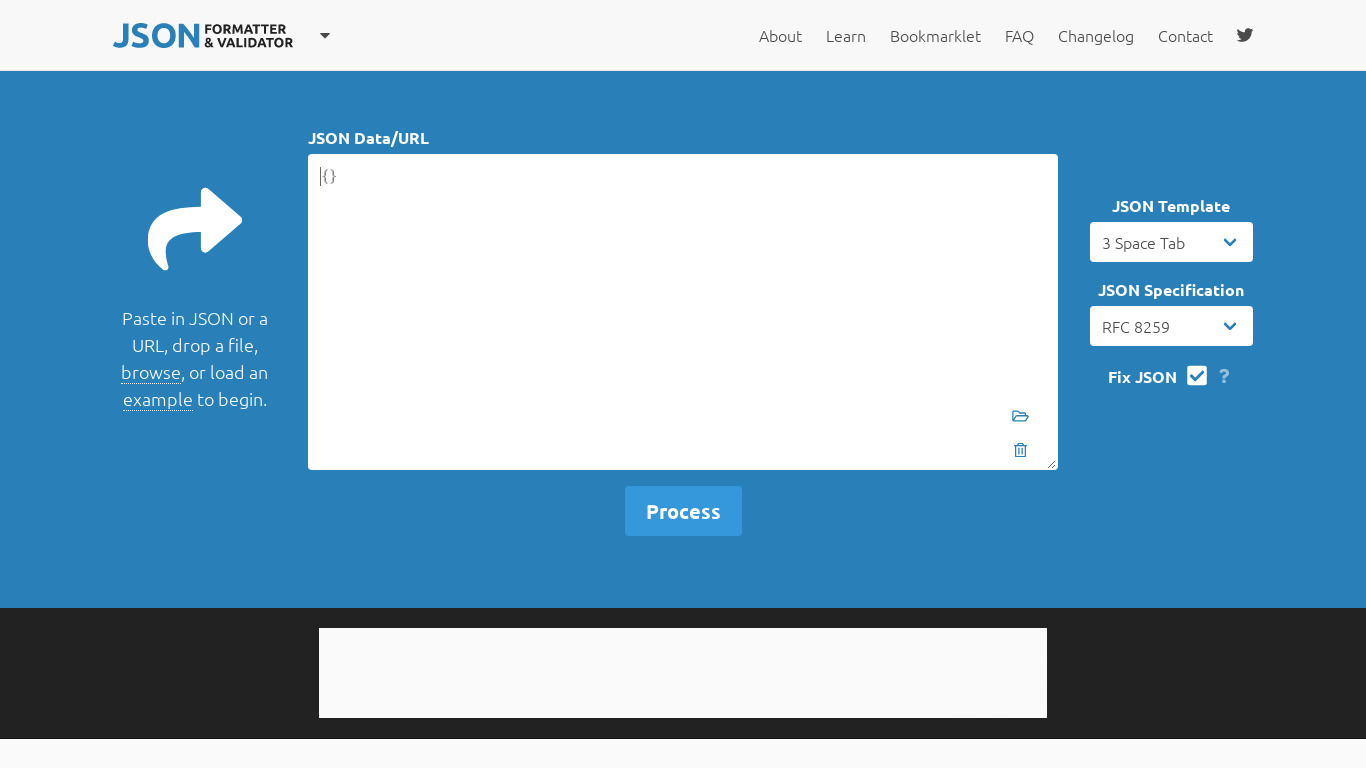 JSON Formatter & Validator Landing page