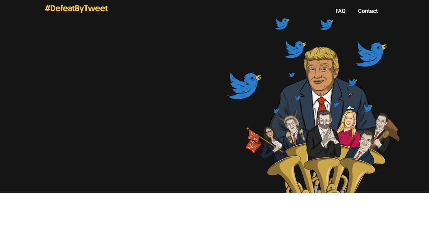 #DefeatByTweet Landing page