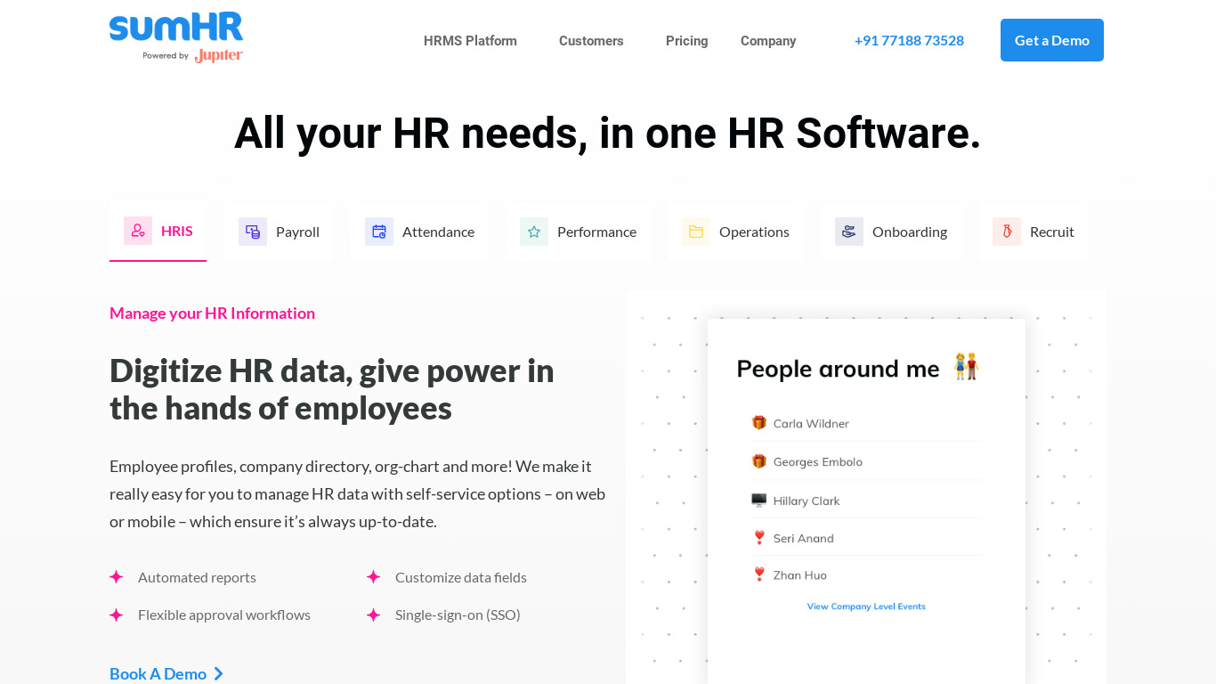 sumHR Landing page