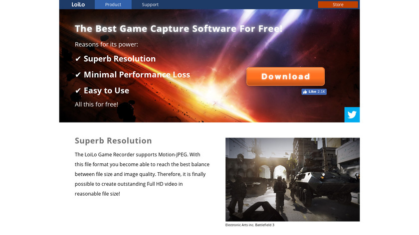 LoiLo Game Recorder Landing Page