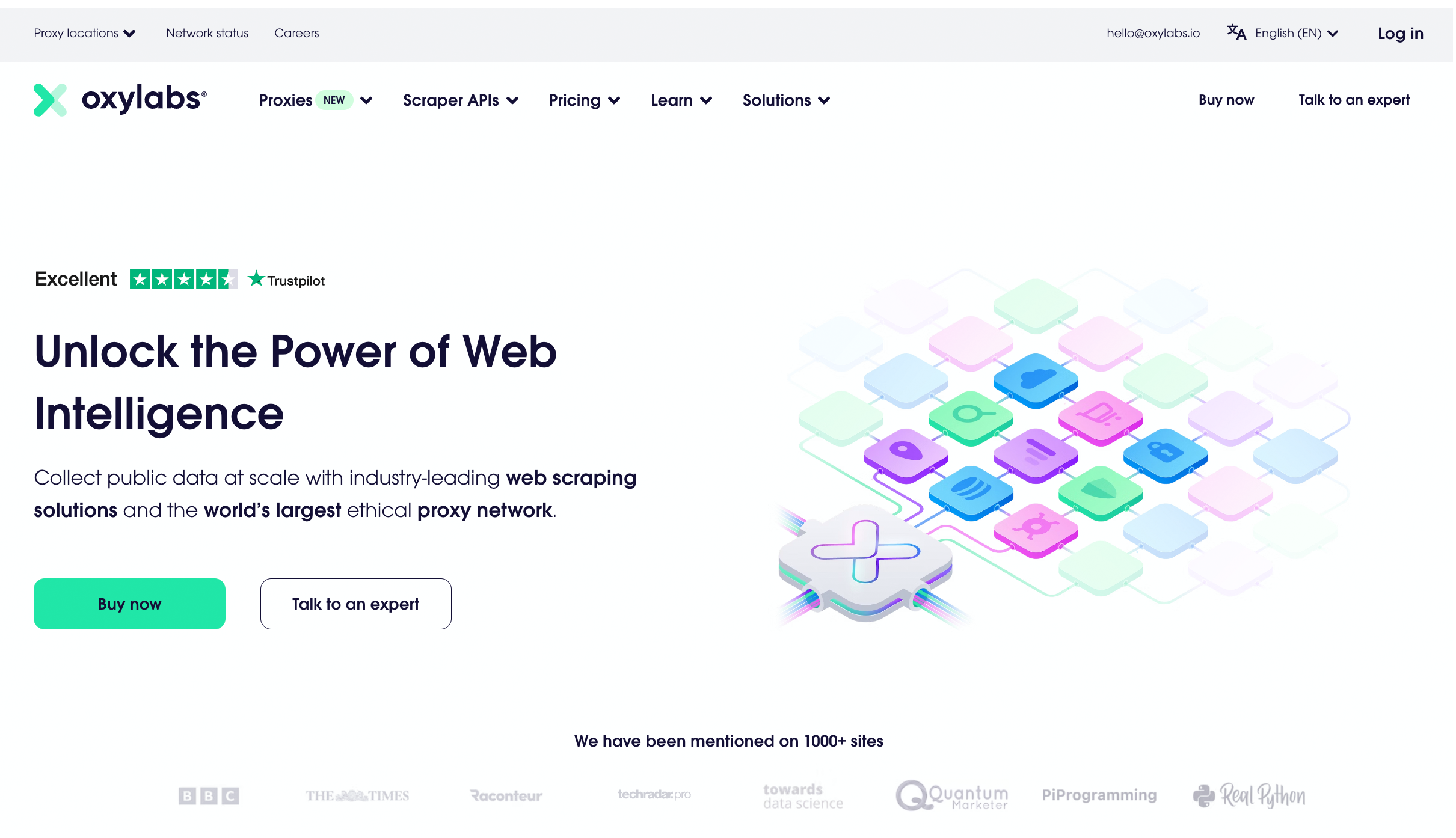 Oxylabs Landing page