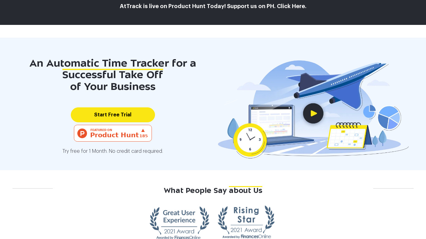 AtTrack Landing page