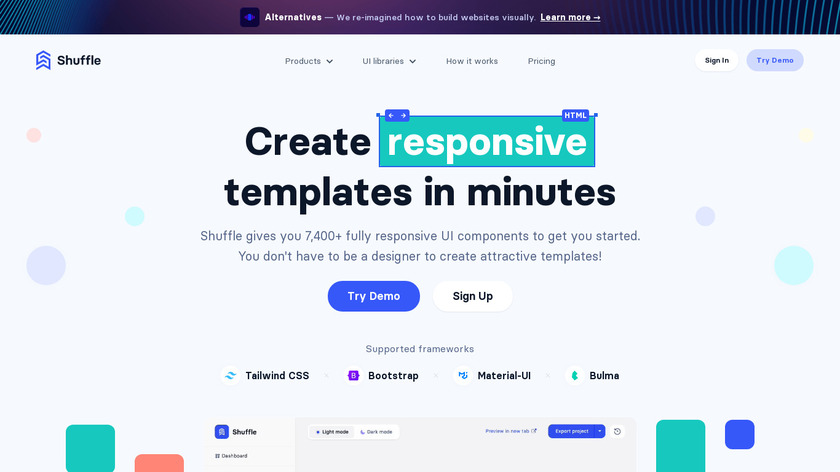 Shuffle.dev Landing Page