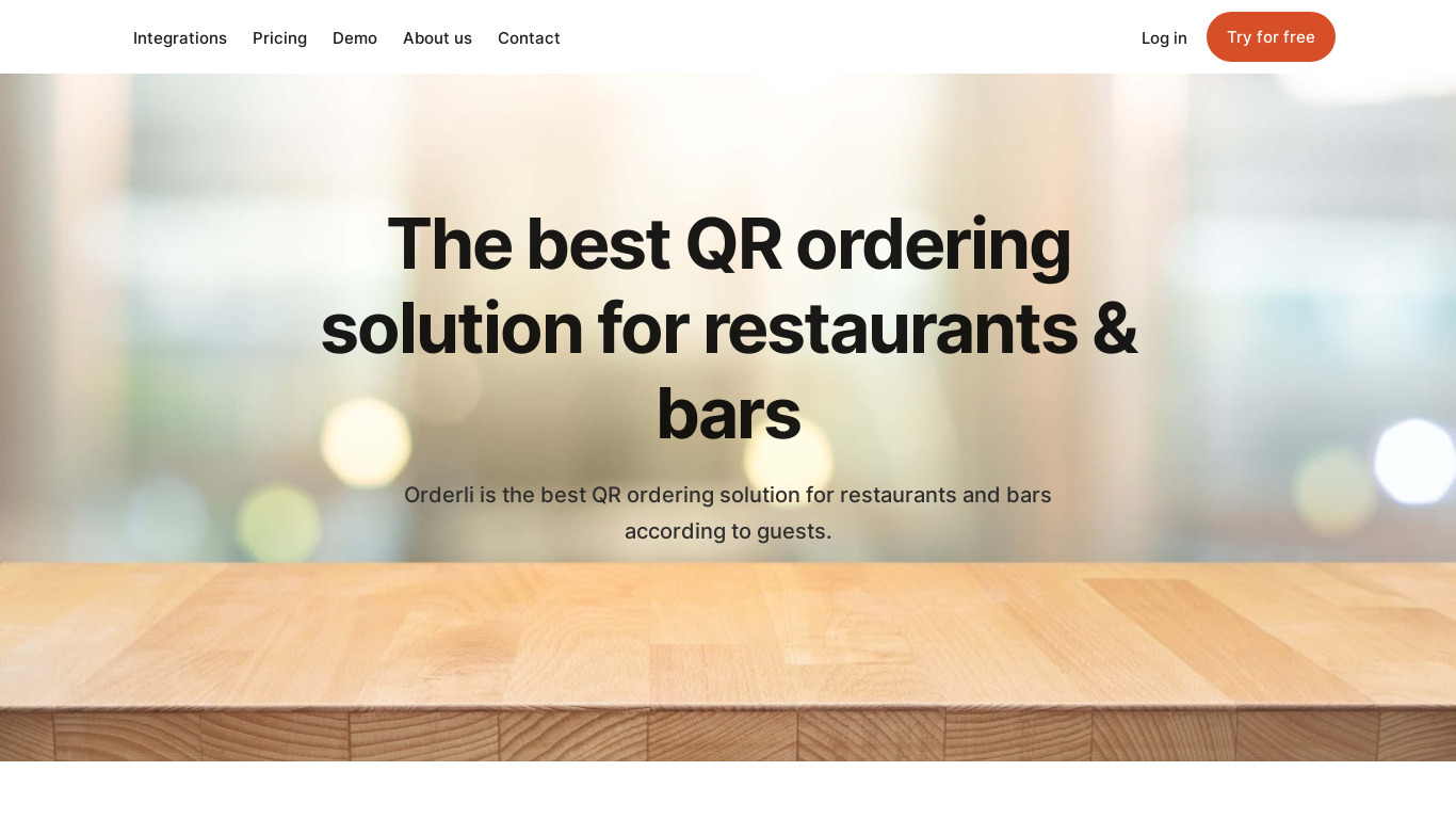 Orderli Landing page