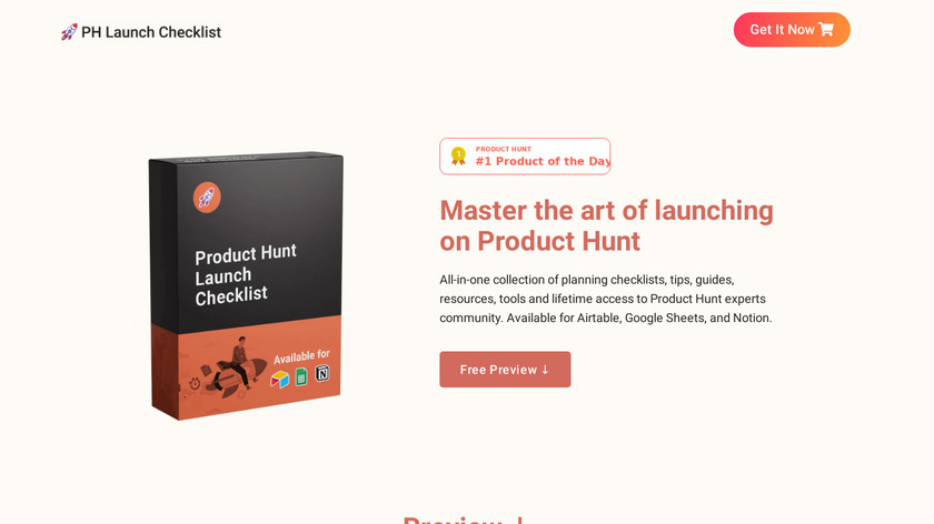 Product Hunt Launch Checklist Landing Page