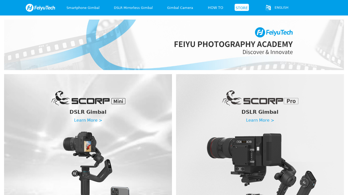 Feiyu ON Landing page