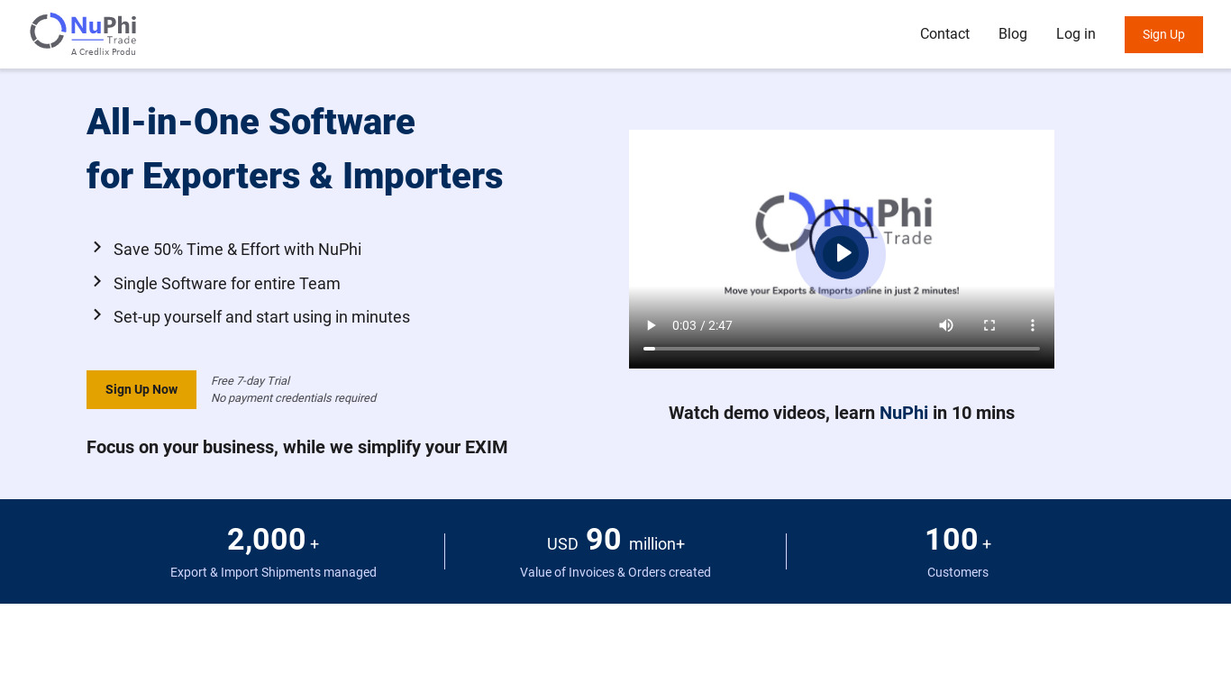 NuPhi.Trade Landing page