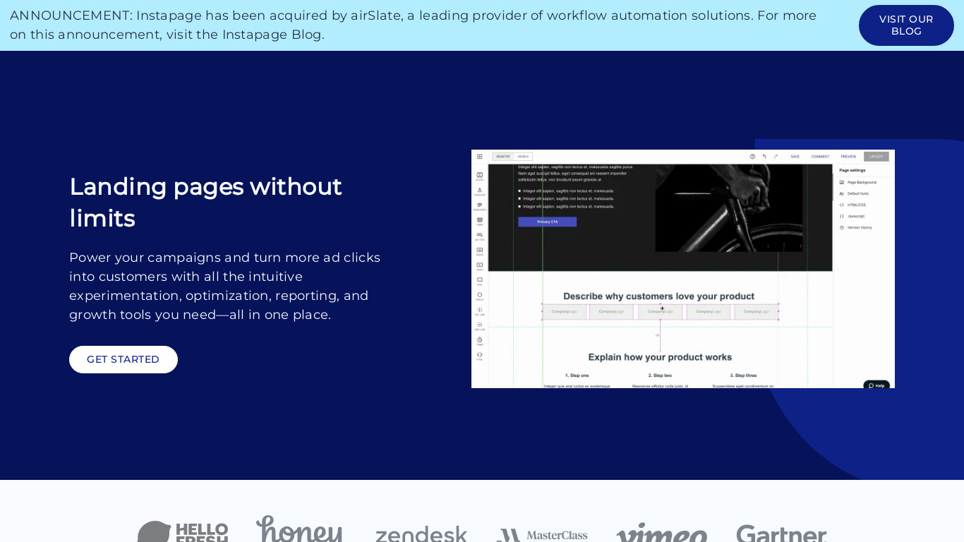 Instapage Landing page
