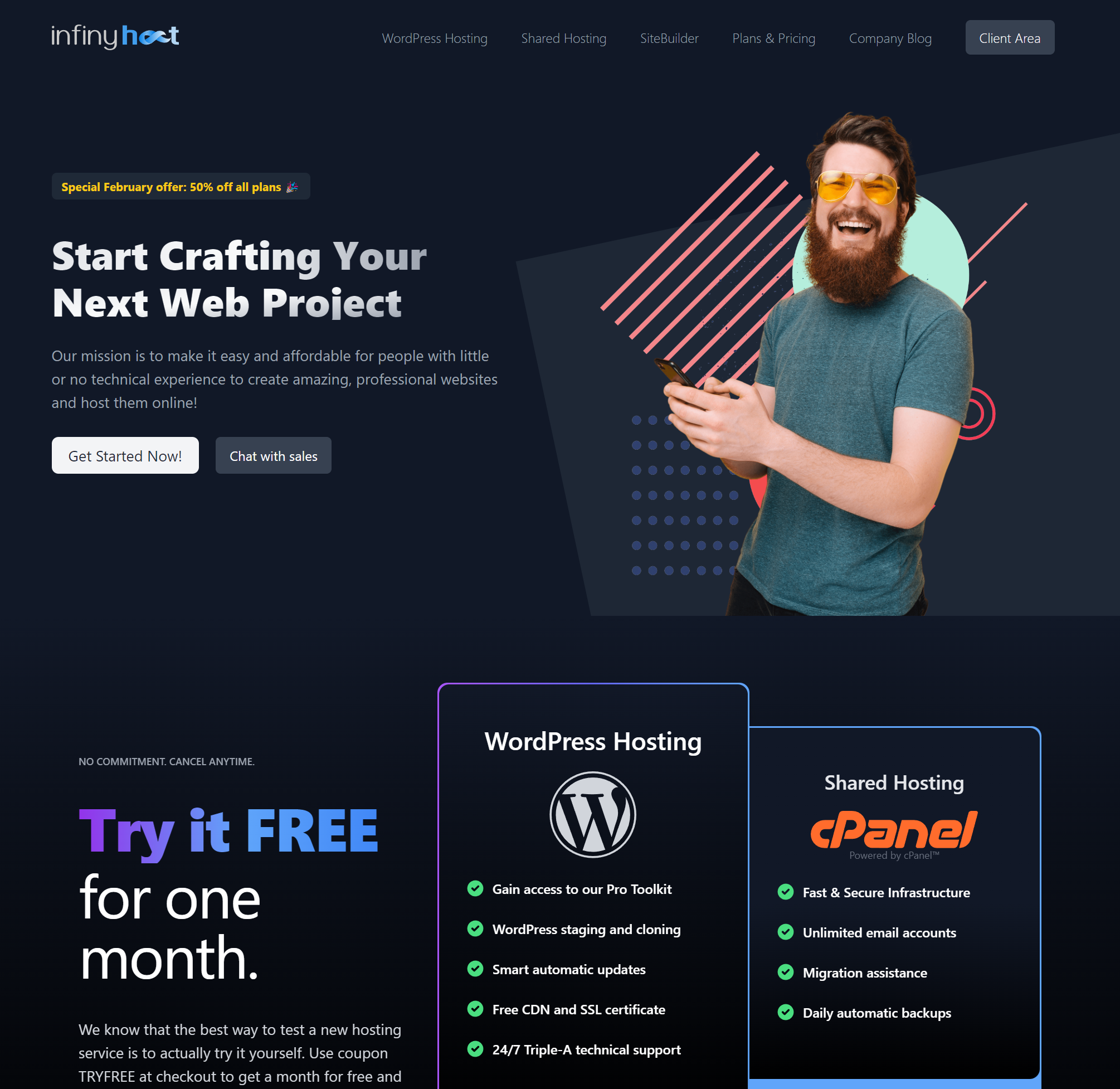 InfinyHost Landing page