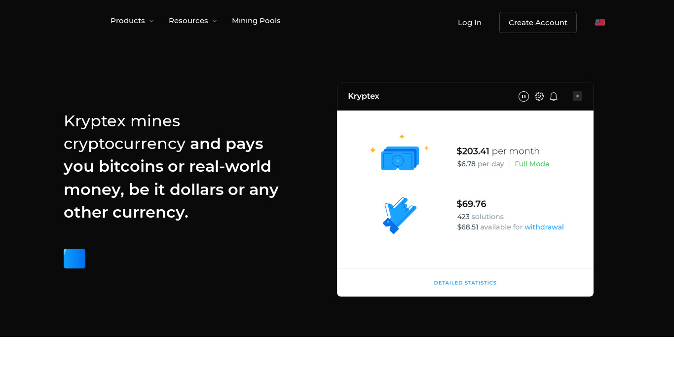 Kryptex Landing page