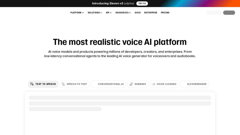 Eleven Labs Landing Page