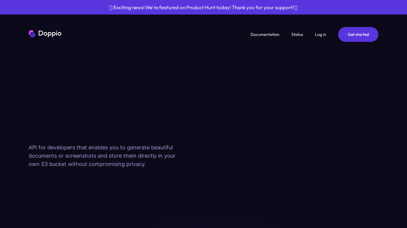 Doppio.sh Landing page