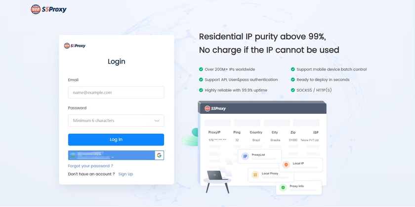 922 S5 proxy Landing Page