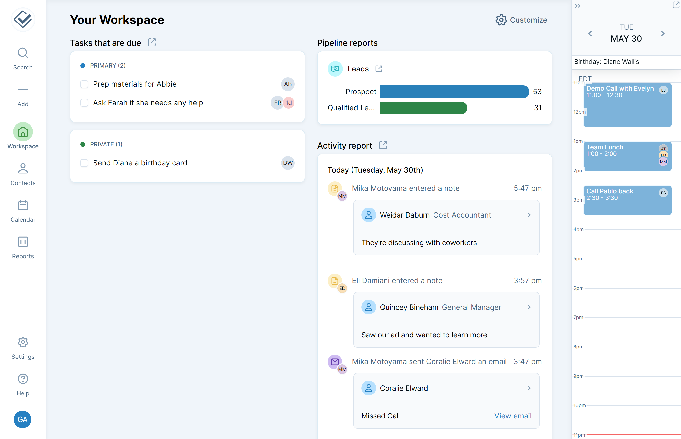 Less Annoying CRM Workspace