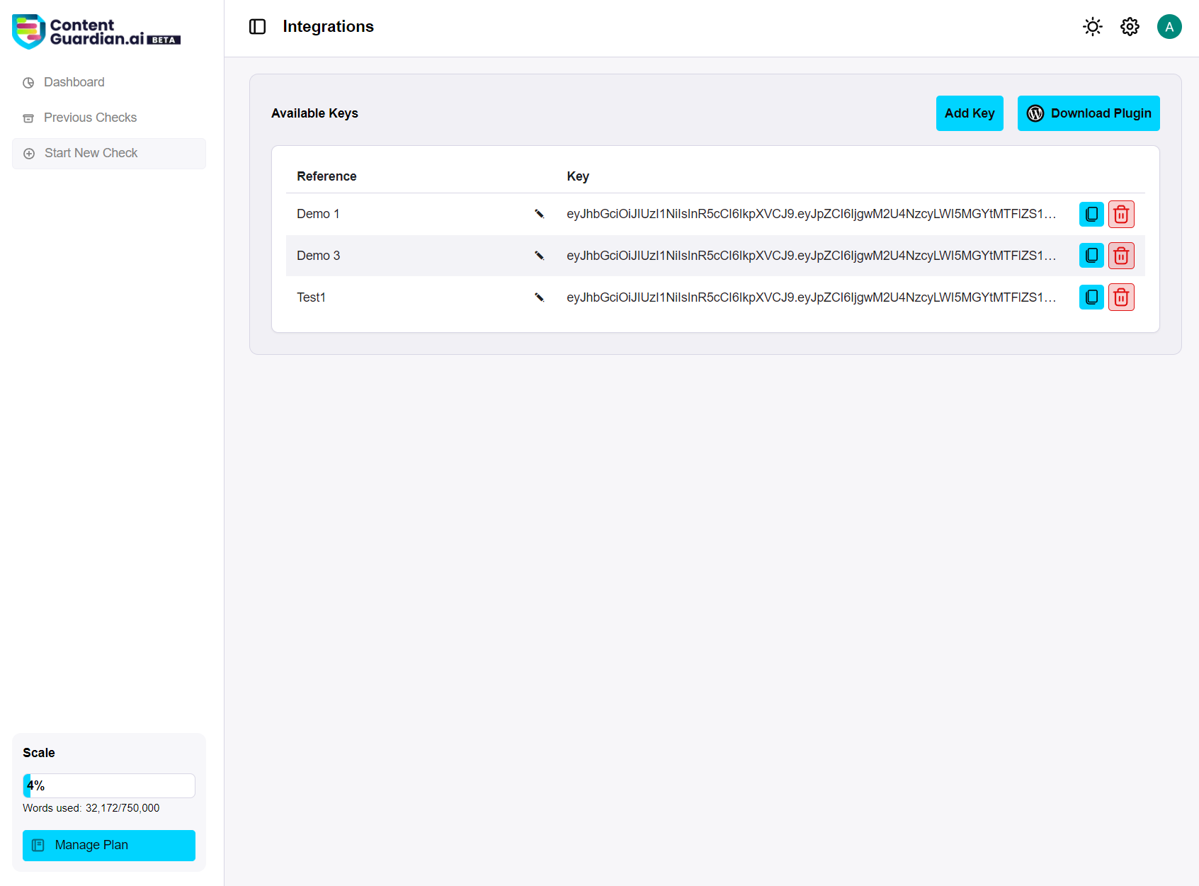 Content Guardian AI Content Guardian Manage Integration