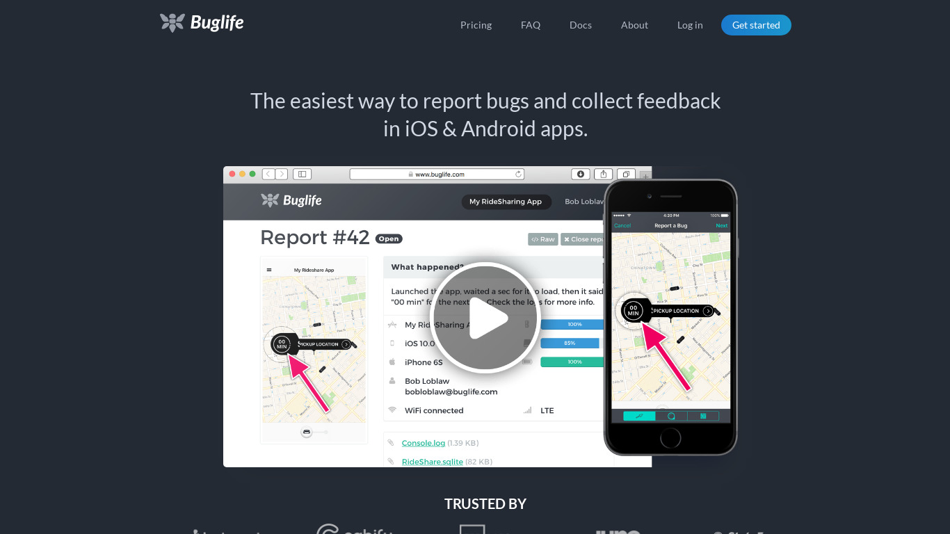 Buglife Landing page