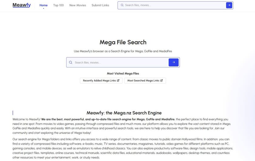 Meawfy Landing Page