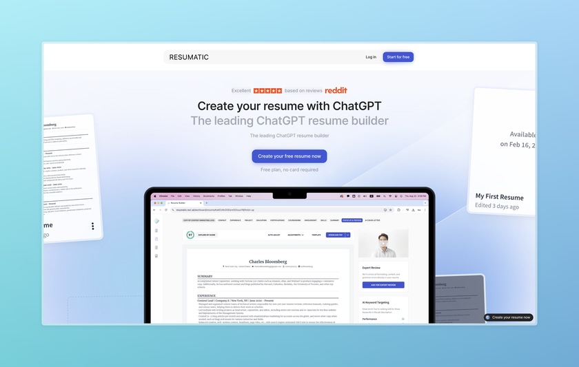 Resumatic Home Page Resumatic Home Page