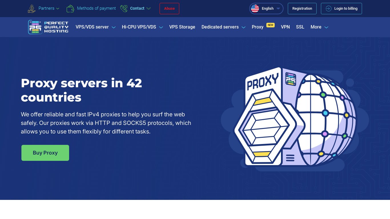 PQ.Hosting Proxy Servers Landing page