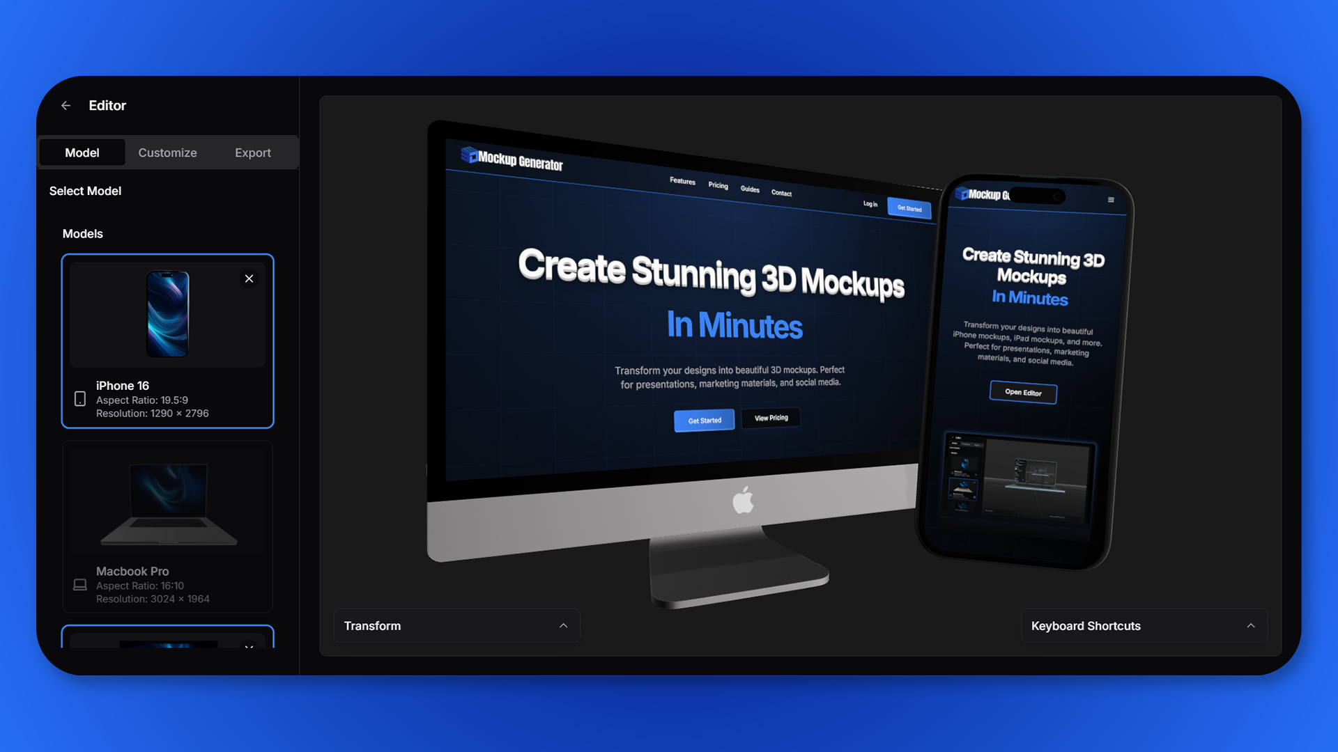 MockupGenerator.xyz Mockup Generator Editor - Create your Mockups In Minutes!