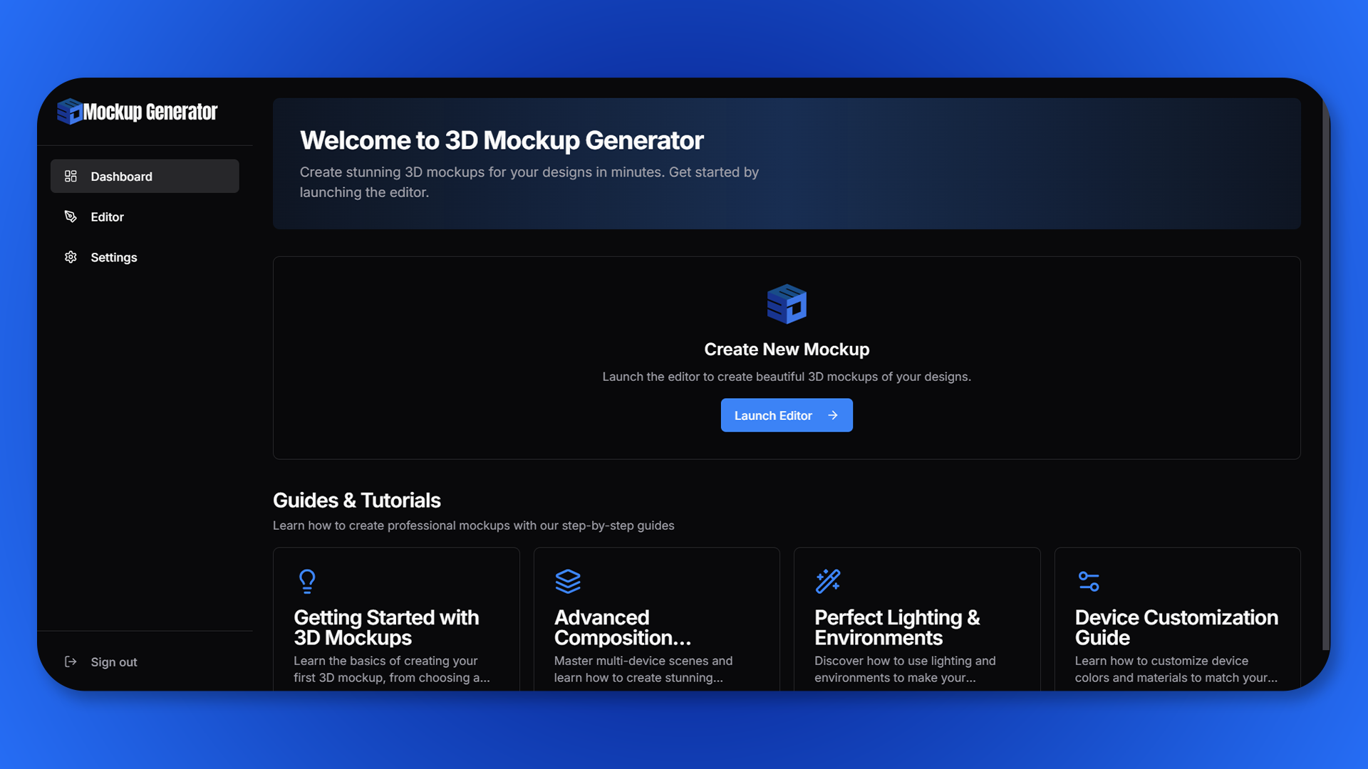 MockupGenerator.xyz Mockup Generator Dashboard