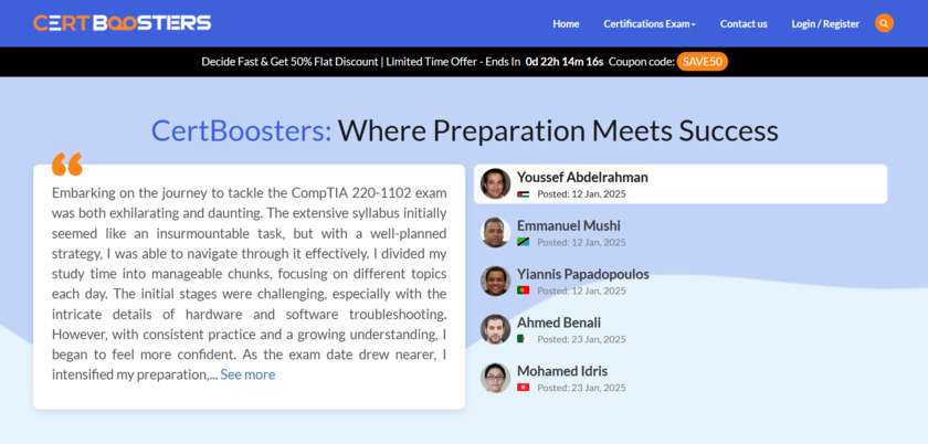 CertBoosters Landing Page CertBoosters Landing Page