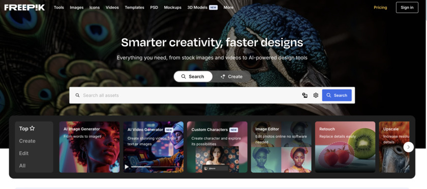 Freepik Landing Page