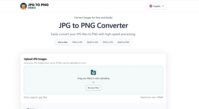 JPGtoPNGHero Landing Page JPGtoPNGHero Landing Page