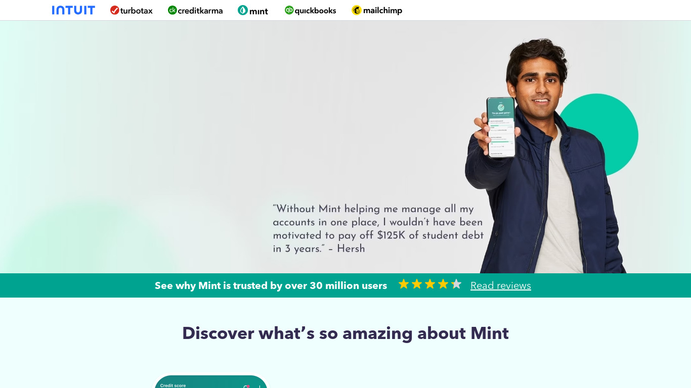 Mint Landing page