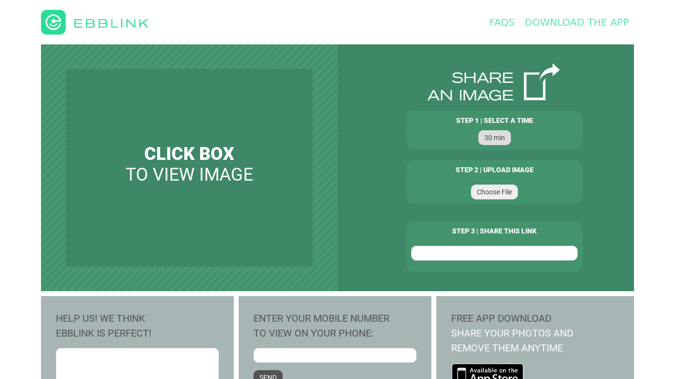 ebblink Landing page