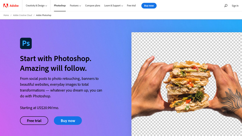 Adobe Photoshop Landing Page