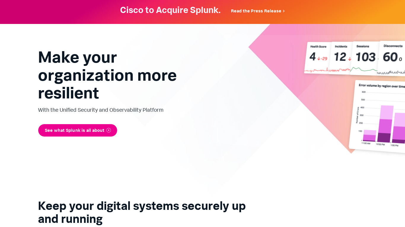 Splunk Landing page
