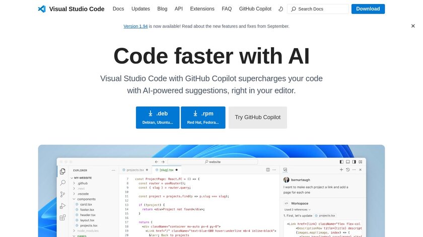 VS Code Landing Page