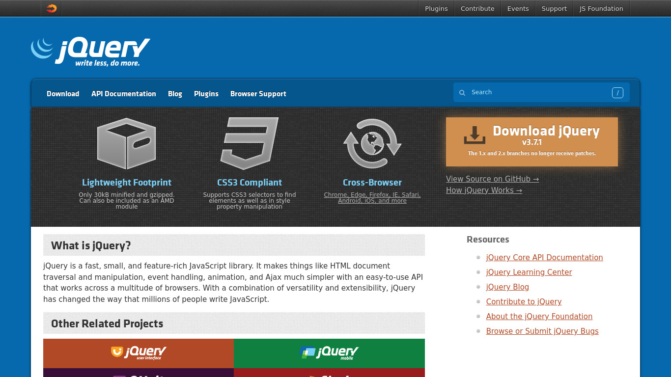 jQuery Landing page