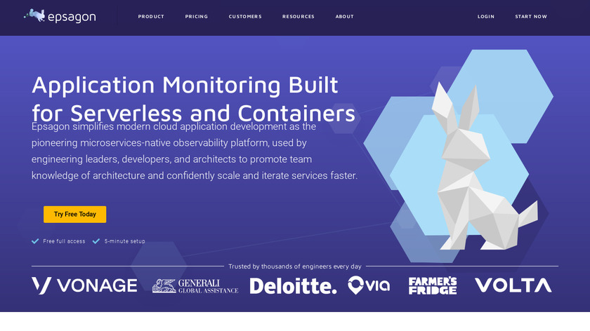 Epsagon Landing Page