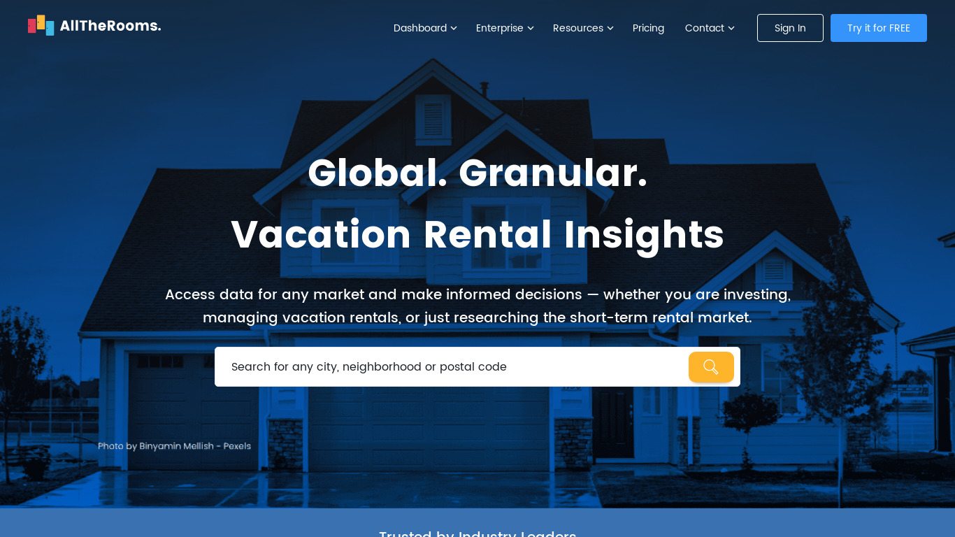 AllTheRooms Landing page