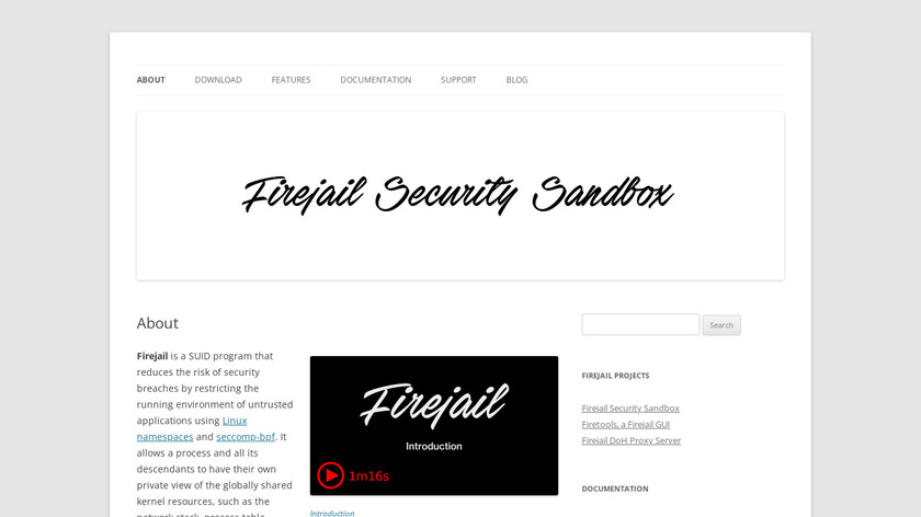 Firejail Landing Page