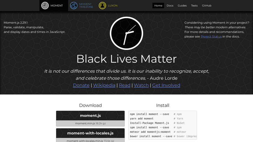 Moment.js Landing Page