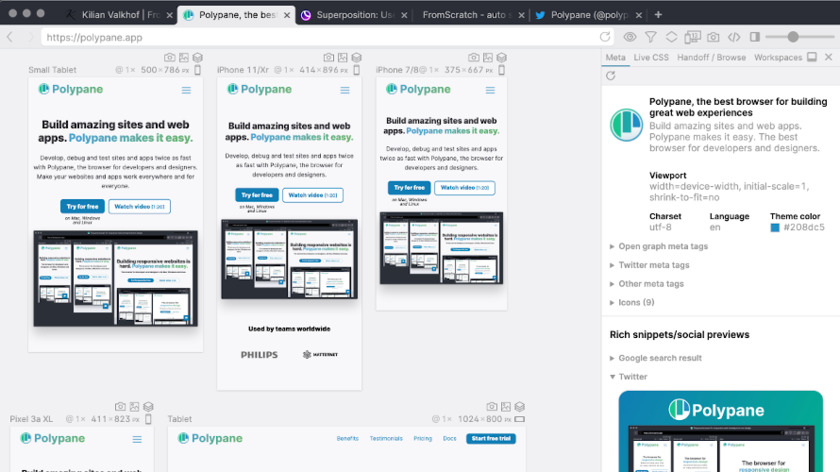 Polypane Landing Page