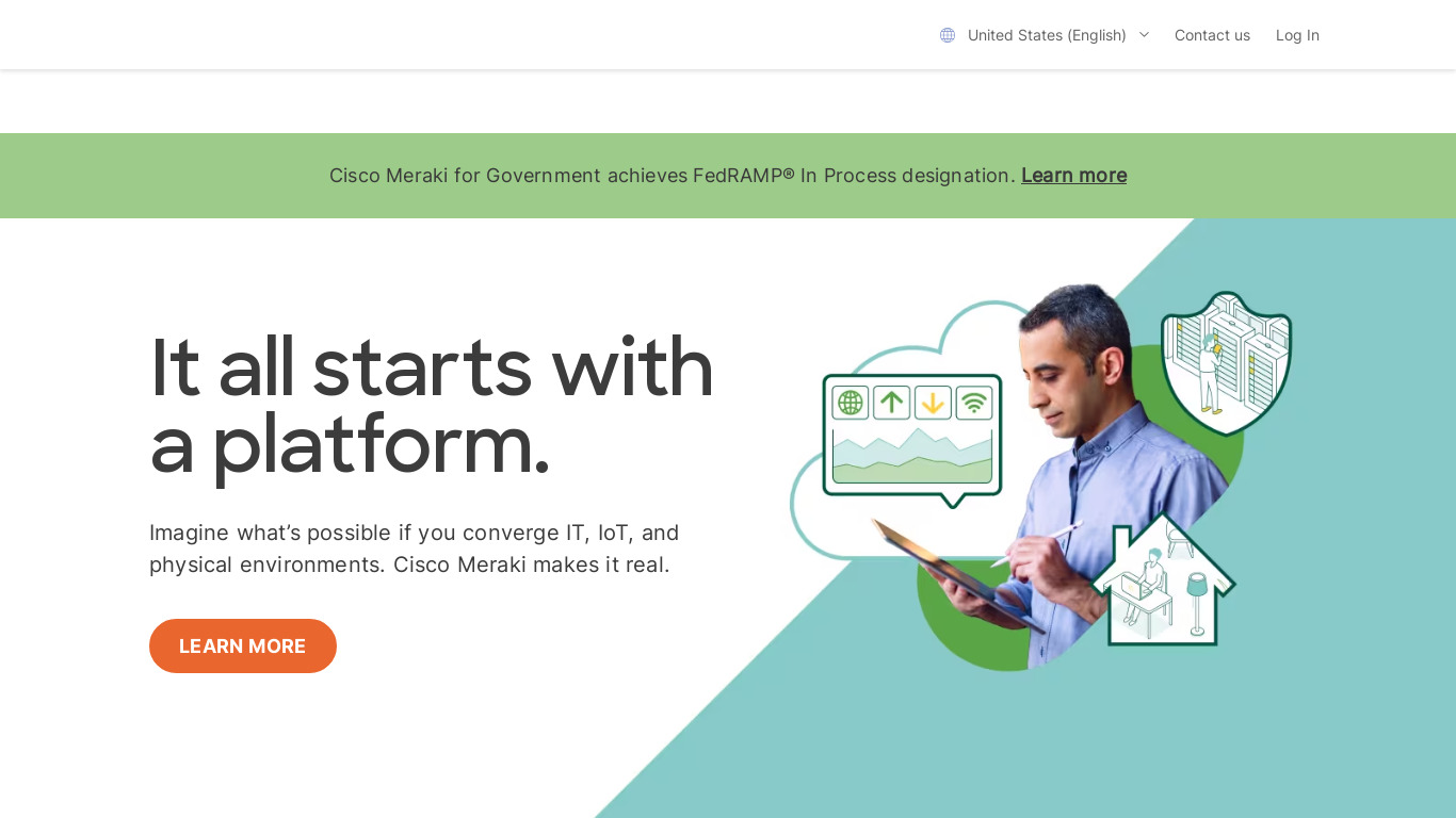 Cisco Meraki Landing page