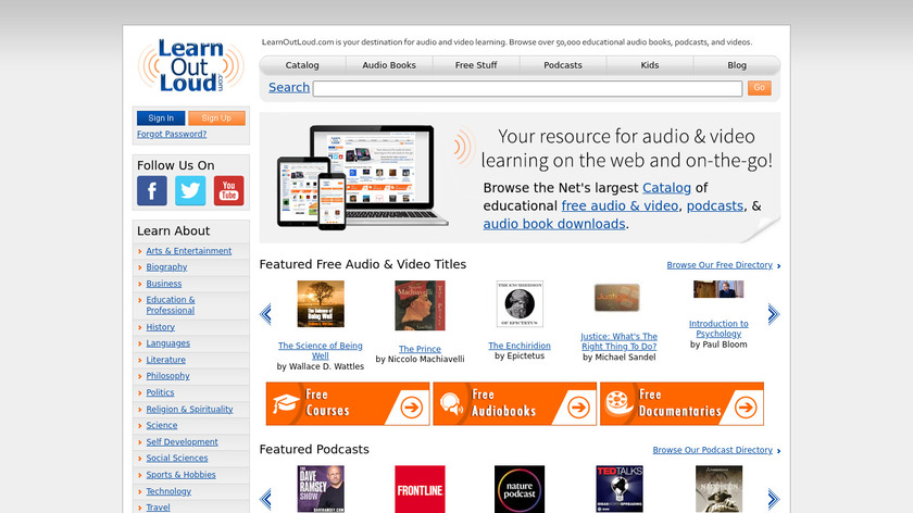 LearnOutLoud.com Landing Page