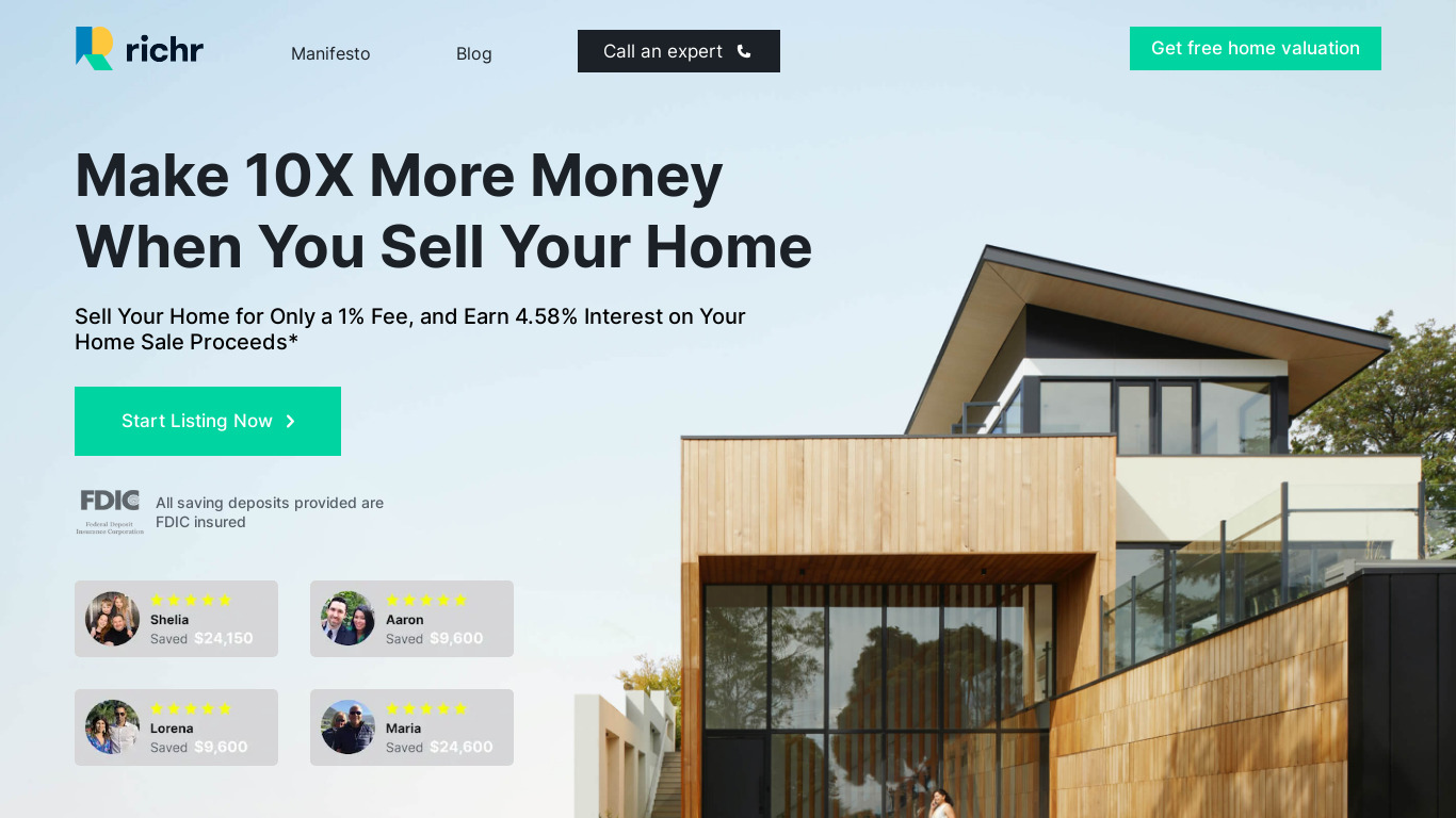 Richr Landing page
