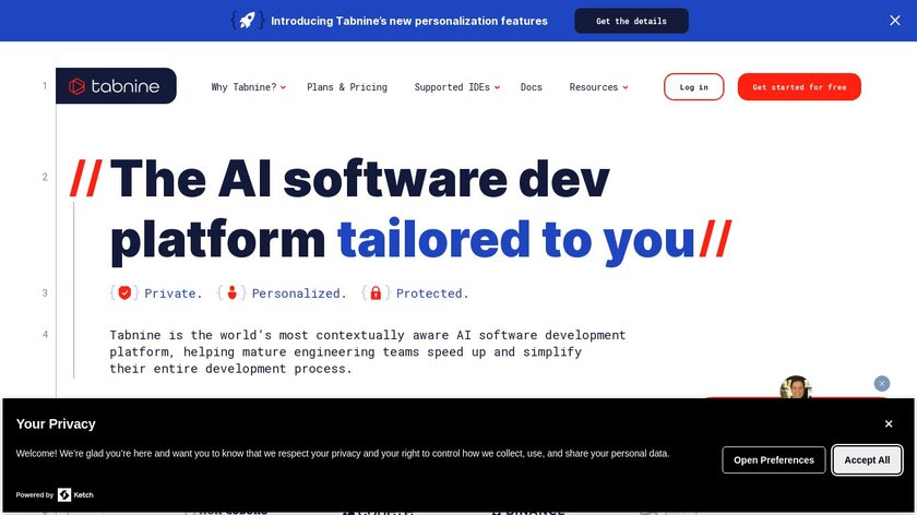 Tabnine Landing Page